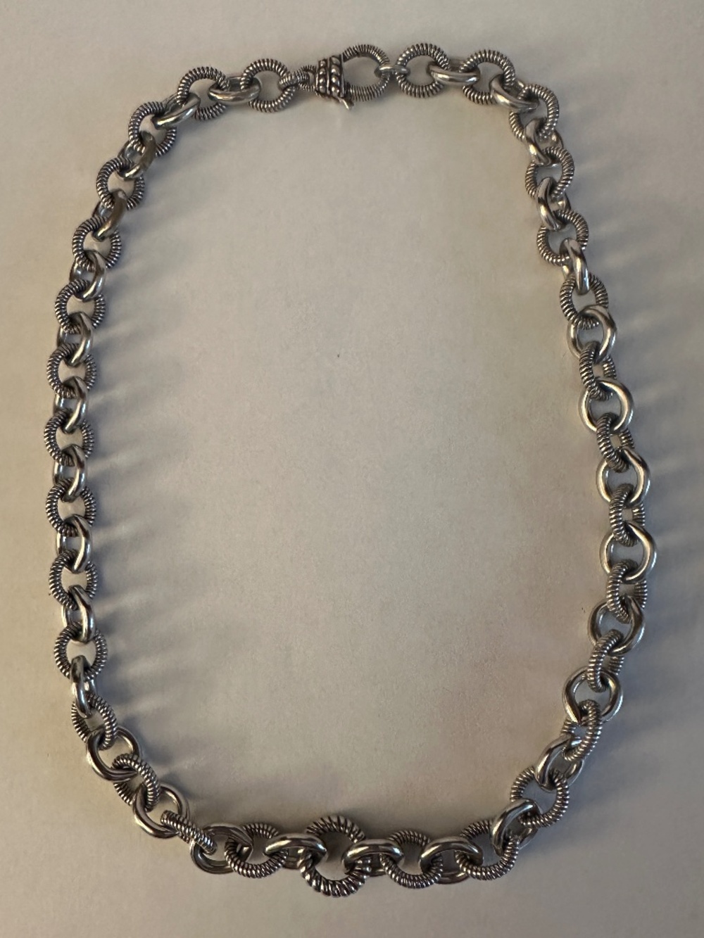 Judith Ripka 925 Sterling Silver Heavy Rolo Link Chain Necklace